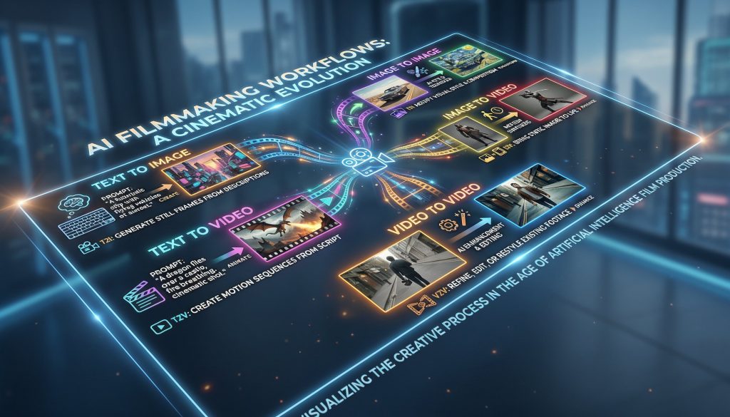 KI Infografik - Text to video Image to video Video to Video